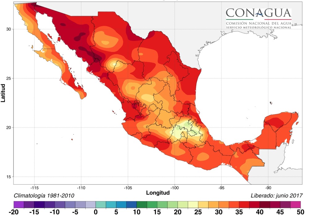 Continúa onda de calor en gran parte del territorio mexicano