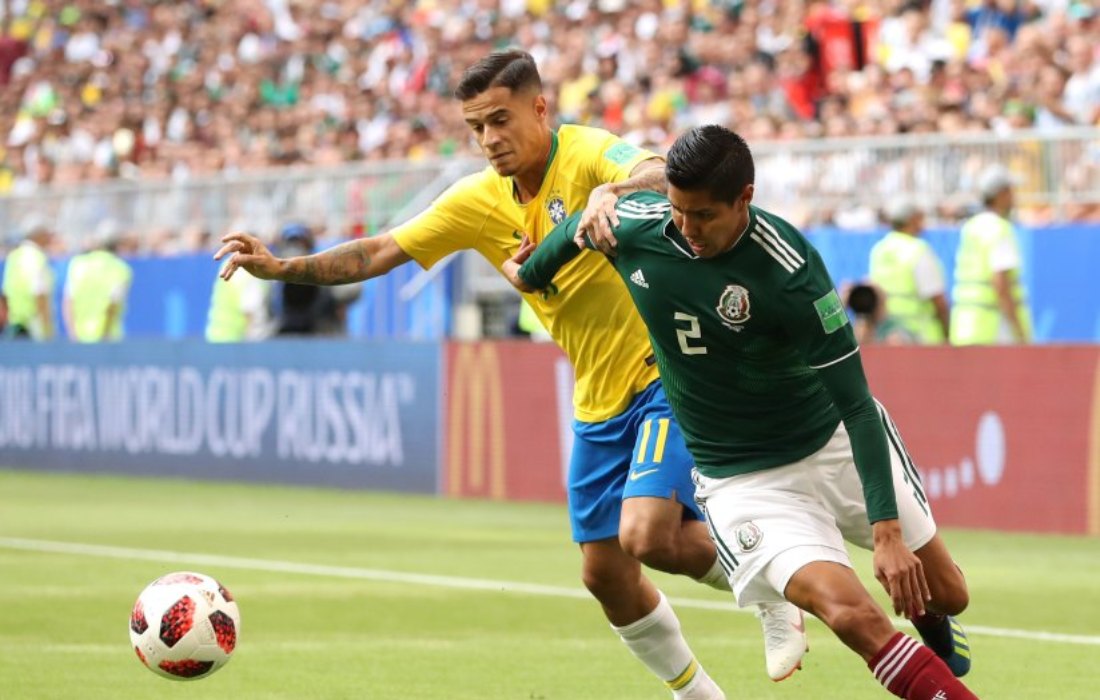 Brasil le gana a México en octavos de final de Rusia 2018